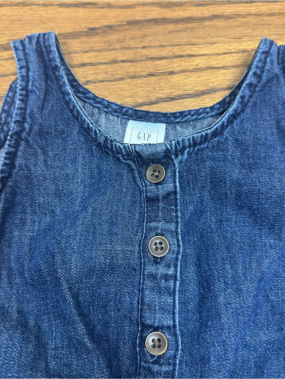 GAP Dark Blue Denim Button-Front Girls Romper